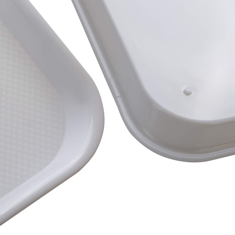 Eslite Rectangular Plastic Serving Trays,Fast Food Serving Cafeteria Trays,17"X13",Set of 6(White) - Image 3