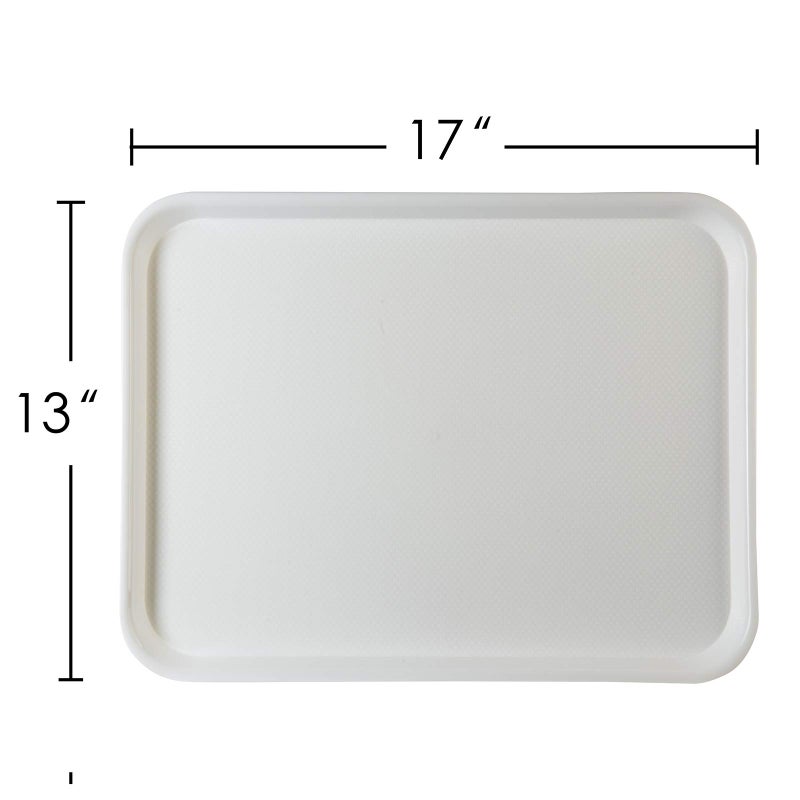 Eslite Rectangular Plastic Serving Trays,Fast Food Serving Cafeteria Trays,17"X13",Set of 6(White) - Image 4