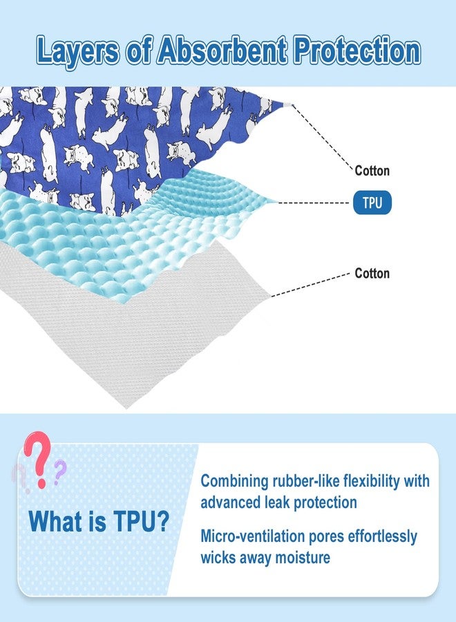 MooMoo Baby Leakproof Diaper Pants for Boys and Girls 2 Packs Reusable and Absorbent Protection for Potty Training - Image 5