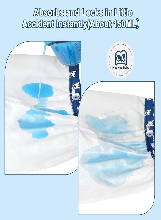 MooMoo Baby Leakproof Diaper Pants for Boys and Girls 2 Packs Reusable and Absorbent Protection for Potty Training - Image 4