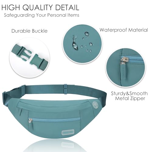 Maxtop Crossbody Belt Bags Sling Fanny Pack for Men with 4-Zipper Pockets Gifts for Enjoy Sports Festival Workout Traveling Running,Dark Green - Image 5