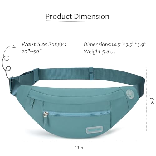 Maxtop Crossbody Belt Bags Sling Fanny Pack for Men with 4-Zipper Pockets Gifts for Enjoy Sports Festival Workout Traveling Running,Dark Green - Image 3