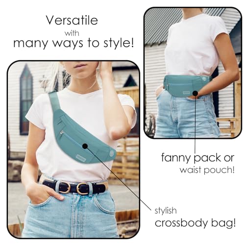 Maxtop Crossbody Belt Bags Sling Fanny Pack for Men with 4-Zipper Pockets Gifts for Enjoy Sports Festival Workout Traveling Running,Dark Green - Image 2