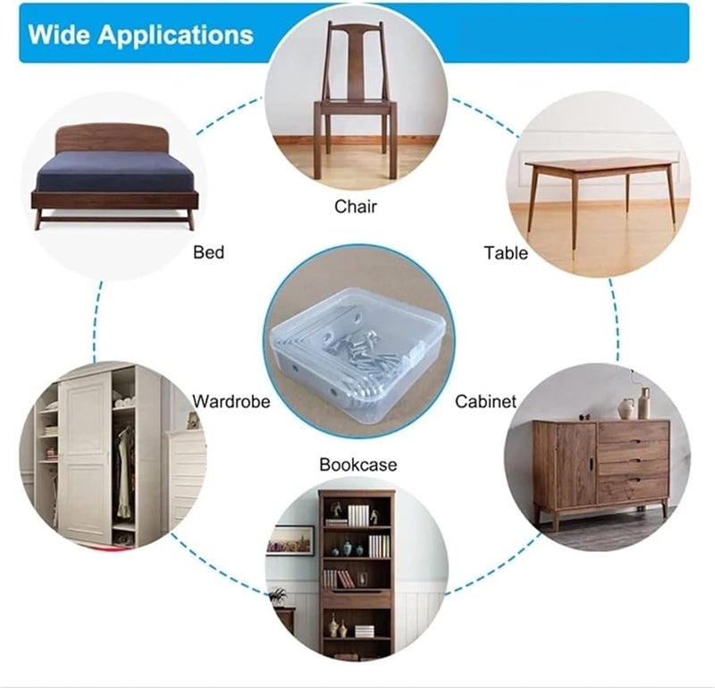 Corner Brackets 50PCS 20x20x16MM Stainless Steel L Bracket Right Angle Fastener For Furniture - Image 5