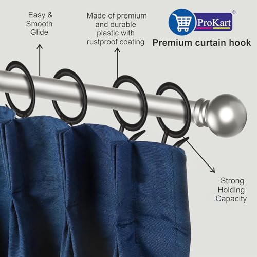 ProKart Premium Plastic Curtain Ring Hook for Doors Windows Bathroom Curtains 1.25 inch Ring Suitable for 1 inch Rod (Brown, 25) - Image 5
