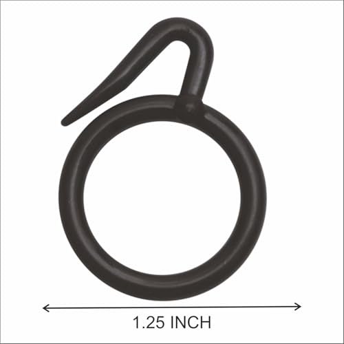 ProKart Premium Plastic Curtain Ring Hook for Doors Windows Bathroom Curtains 1.25 inch Ring Suitable for 1 inch Rod (Brown, 25) - Image 4