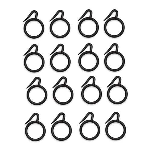 ProKart Premium Plastic Curtain Ring Hook for Doors Windows Bathroom Curtains 1.25 inch Ring Suitable for 1 inch Rod (Brown, 25) - Image 1