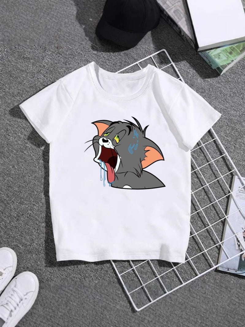 Export Kidsren'S Cute Baby Tops Tom And Jerry Printed Short-Sleeved T-Shirts Family Wear Kidsren'S Clothing - Image 4