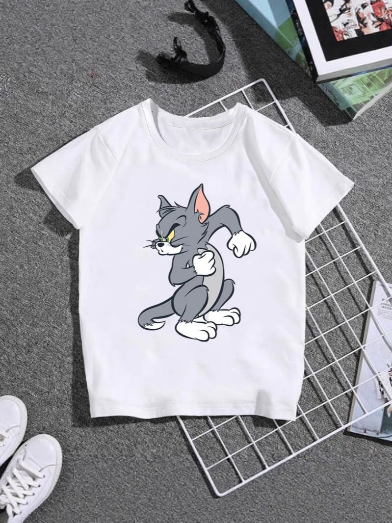 Export Kidsren'S Cute Baby Tops Tom And Jerry Printed Short-Sleeved T-Shirts Family Wear Kidsren'S Clothing - Image 5