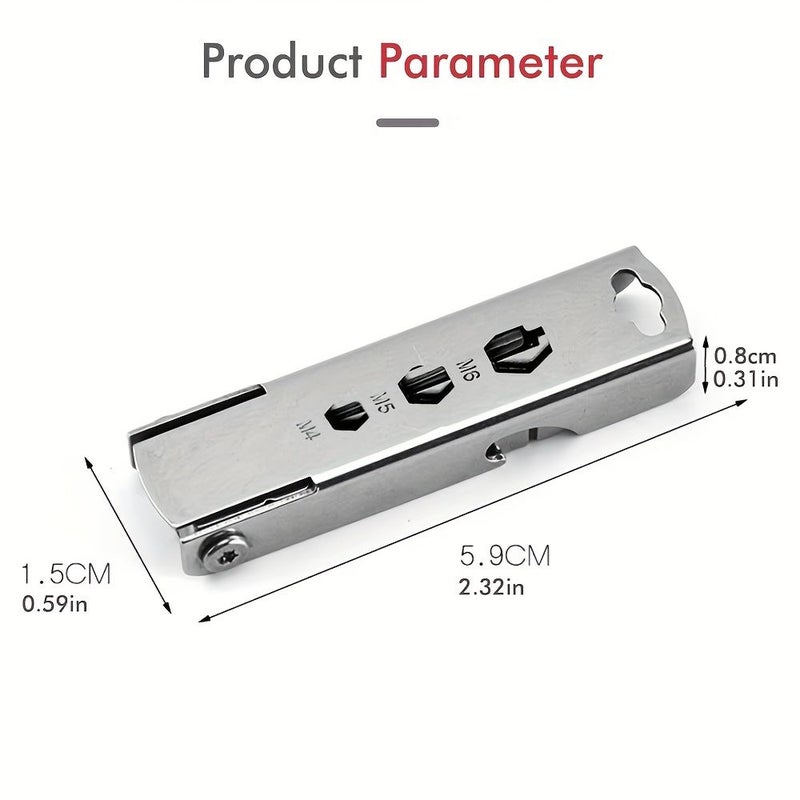 Silvery Multi Functional Keychain Mini Tool With Phone Stand Card Ejector - Image 3