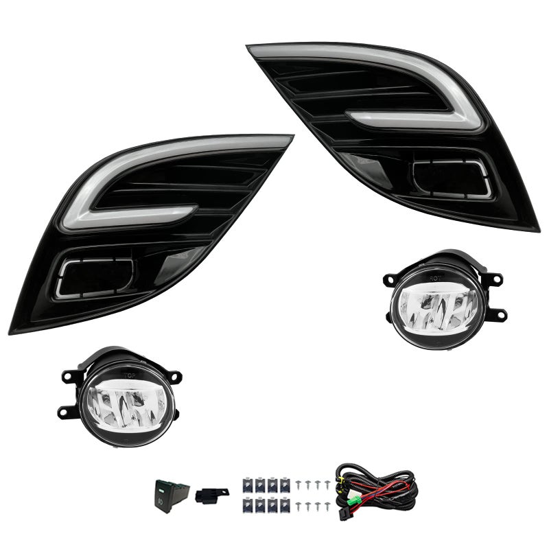 LED Fog Lights Compatible with 2018 2019 2020 Toyota Camry SE XSE wAmber Turn SignalDay Running LightBlue Light at NightFront Bumper Lights with Switch Wiring Harness 1 Pair of Fog Lamps
