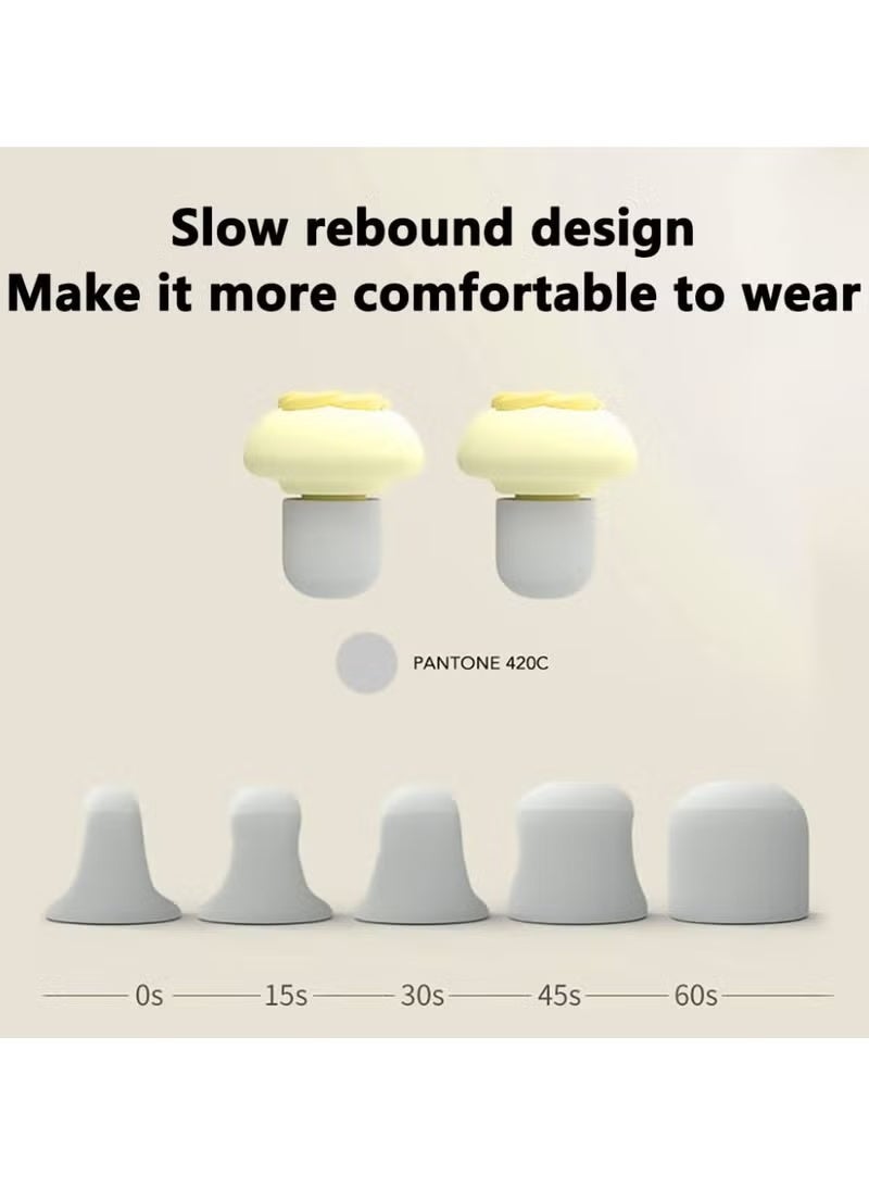 Sleeping Noise-Canceling Earplugs – Ultra-Soft Silicone & Memory Foam Reusable Earplugs with Storage Box (Yellow) - Image 4