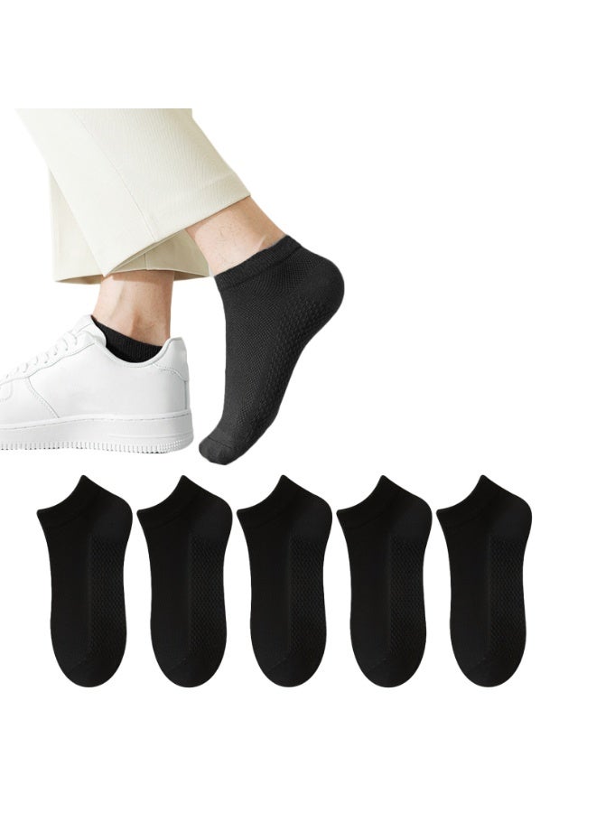 5 Pairs Men's Breathable Mesh Cotton Ankle Socks - Image 1