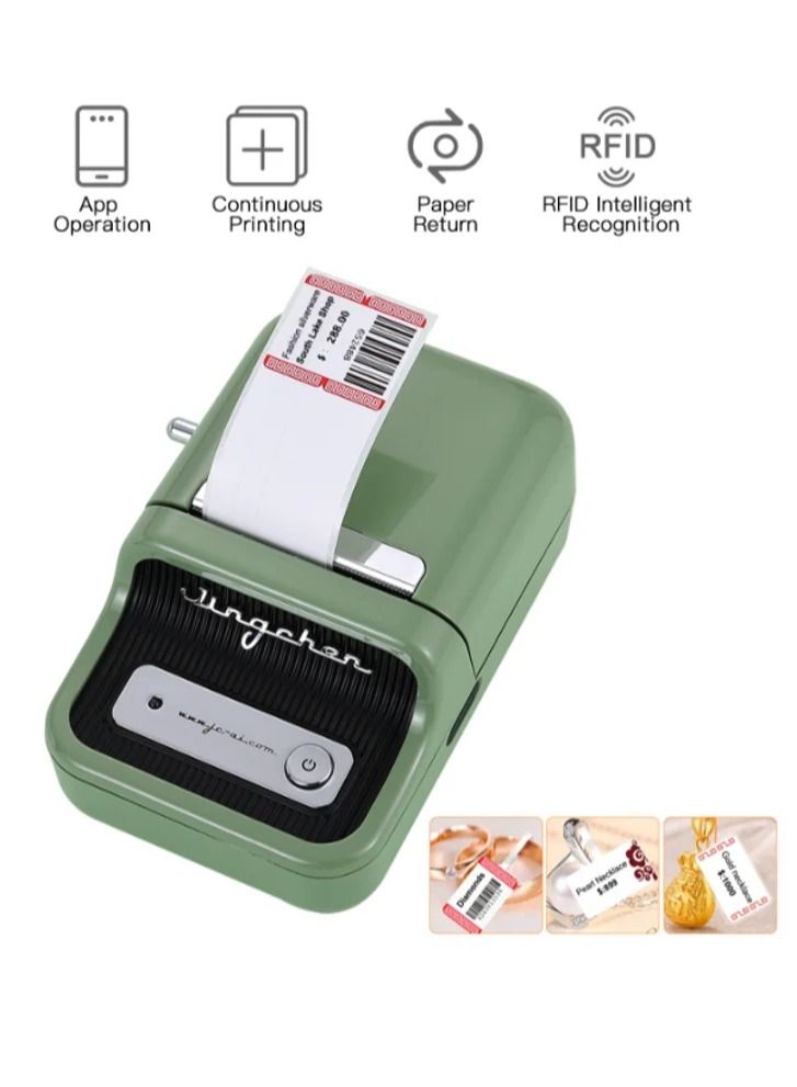 AROAQ Portable Wireless BT Thermal Label Printer With RFID Recognition Avocado Green - Image 2