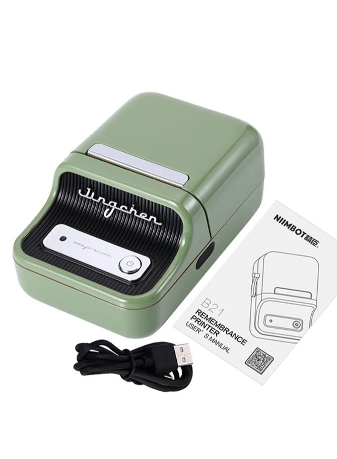 AROAQ Portable Wireless BT Thermal Label Printer With RFID Recognition Avocado Green - Image 1