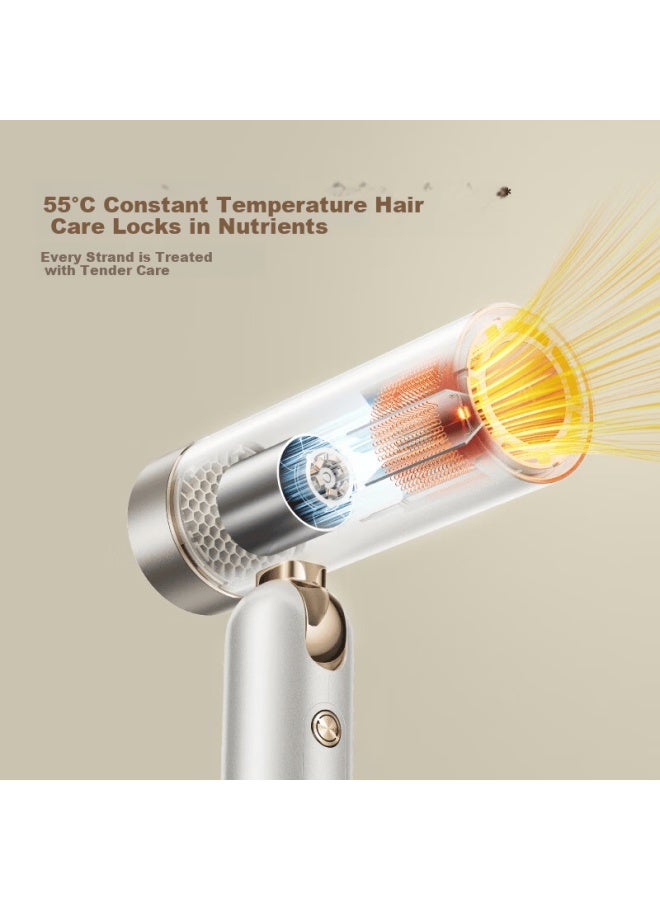 Mova Flip10 Pearl White High-speed Ionic Hair Dryer Portable Foldable Temperature Control Powerful Quick-dry Hairdryer Spring Festival & Song Weilong Edition Gift - Image 3