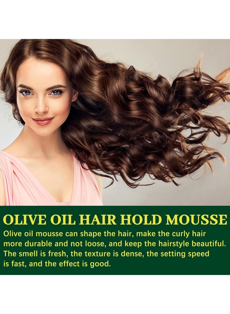 EELHOE 60ml Olive Oil Hair Hold Mousse Hair Styling Moisturizing Frizz Proof Mousse - Image 4