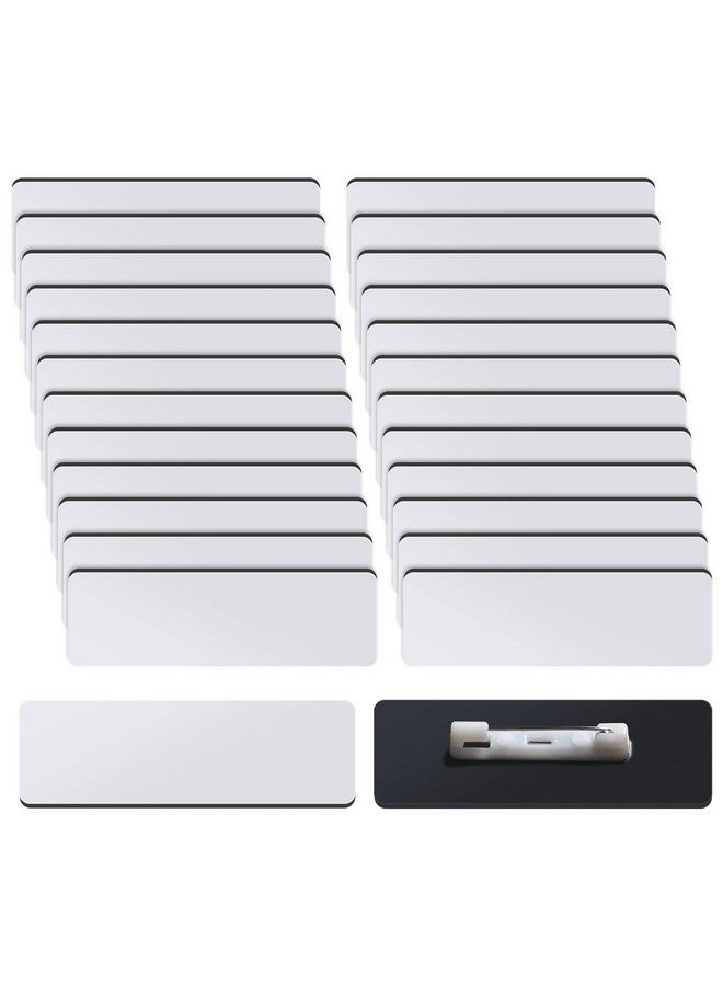 TecUnite Name Tag Blank Name Badges 1 X 3 Inch Diy Blank Id Name Badge With Pin Backing For Office Workers Students, Personalized Badges Making (25 Pieces) - Image 1