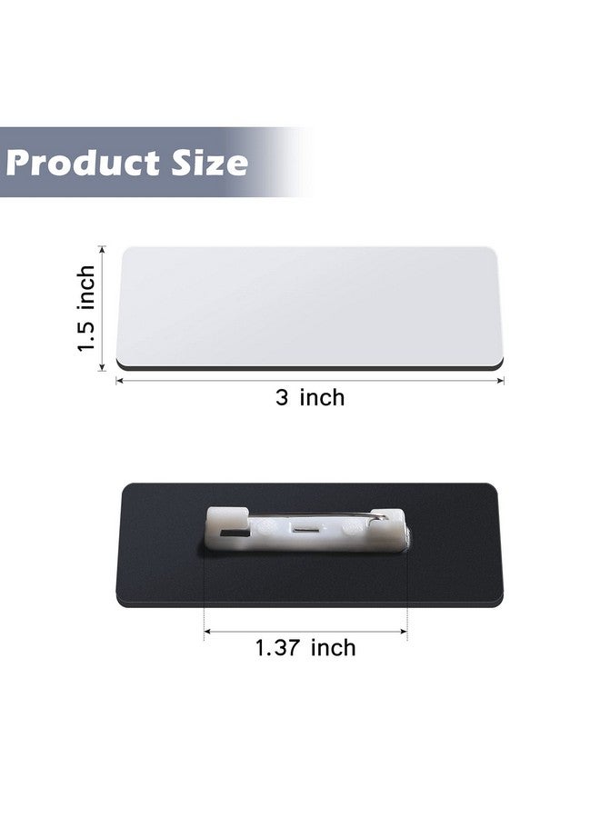 TecUnite Name Tag Blank Name Badges 1 X 3 Inch Diy Blank Id Name Badge With Pin Backing For Office Workers Students, Personalized Badges Making (25 Pieces) - Image 2