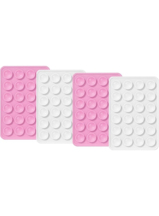 Green Tiger 4 Pcs Suction Cup Phone Mount, Suction Phone Case Adhesive Mount, Silicone Phone Holder for Car Mirror, Hands-Free Sticky Phone Grip for Selfies Videos