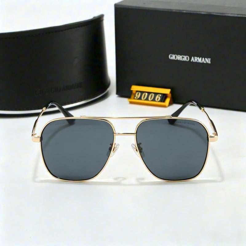 أرماني نظارات شمسية أرماني للرجال موديل Ax9006s Aviator إطار ذهبي وعدسات رمادية - Image 2