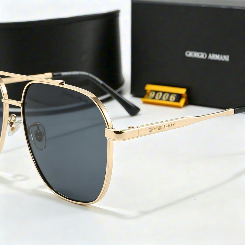 أرماني نظارات شمسية أرماني للرجال موديل Ax9006s Aviator إطار ذهبي وعدسات رمادية - Image 4