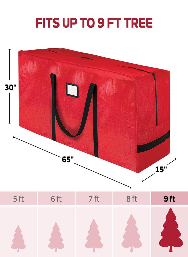 PEULEX Heavy Duty Christmas Tree Storage Bag - 9 Ft Artificial Christmas Tree Bag - Heavy-Duty Waterproof Material with Reinforced Handles - Full-Length Zipper for Easy Access, - Image 3
