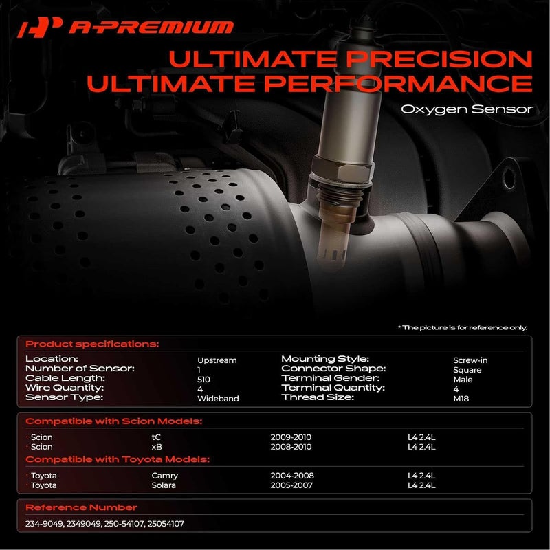 A-Premium O2 Oxygen Sensor Compatible with Toyota Camry 2004-2008 Solara 2005-2007 Scion tC 2009-2010 xB 2008-2010 2.4L Upstream - Image 2
