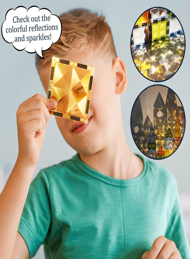 ROHSCE Glowing Magnetic Marble Run Set 142PCS, STEM Educational Magnet Building Toys, 4D Diamond Surface Light Magnetic Tracks, Creative Marble Maze Gift for Boys and Girls Ages 3-12 - Image 4