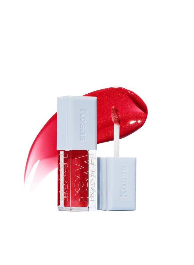 Kosas Wet Lip Oil Gloss - Hydrating Lip Plumping Treatment with Hyaluronic Acid & Peptides, (Jaws) - Image 1