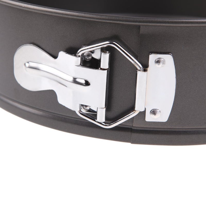 HPK Teflon Coated Nonstick Spring Form Cake Mould Pan Set Baking Tray Removable Cake Mould 3 Pcs Black - Image 5