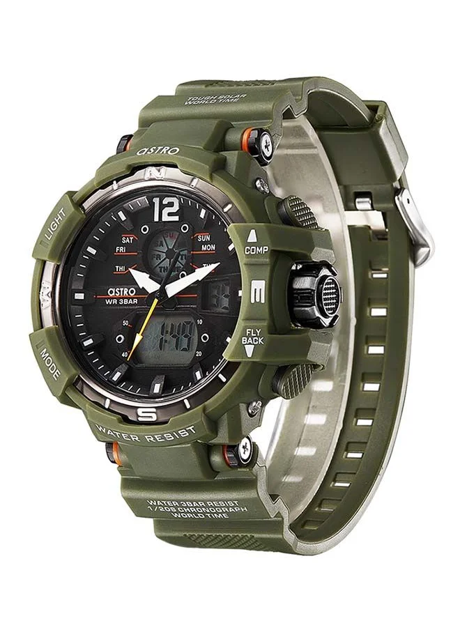 ASTRO Astro Men's Watch, Analog-Digital Display and Polyurethane Strap - A22804-PPHB, Olive green