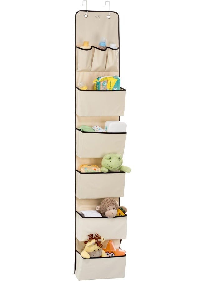 Oxel Oxel Over The Door Hanging Wall Organizer with 8 Pockets - Metal Hooks - Saves Space in Your Baby Nursery, Closet, Children's Room or Office - Image 1