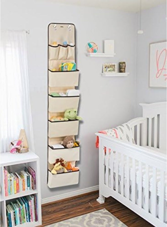 Oxel Oxel Over The Door Hanging Wall Organizer with 8 Pockets - Metal Hooks - Saves Space in Your Baby Nursery, Closet, Children's Room or Office - Image 5