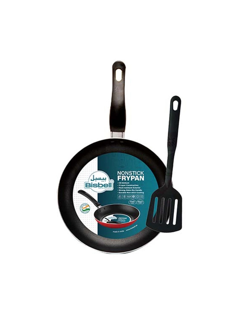 Bisbell Non Stick Frypan With Spatula 26Cm – Durable Aluminium Pan With Heat-Resistant Handle, Easy Cleaning Surface - Image 1