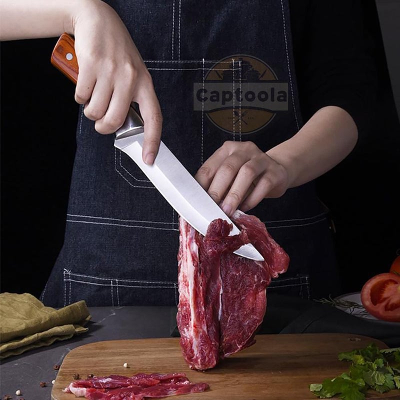 Captoola Stainless Steel 67 Inch Japanese Slicing Knife Boning Fillet Knife Butcher Knife Deboning Knife For Meat With Abs Handle Set Of 1 Silver - Image 4