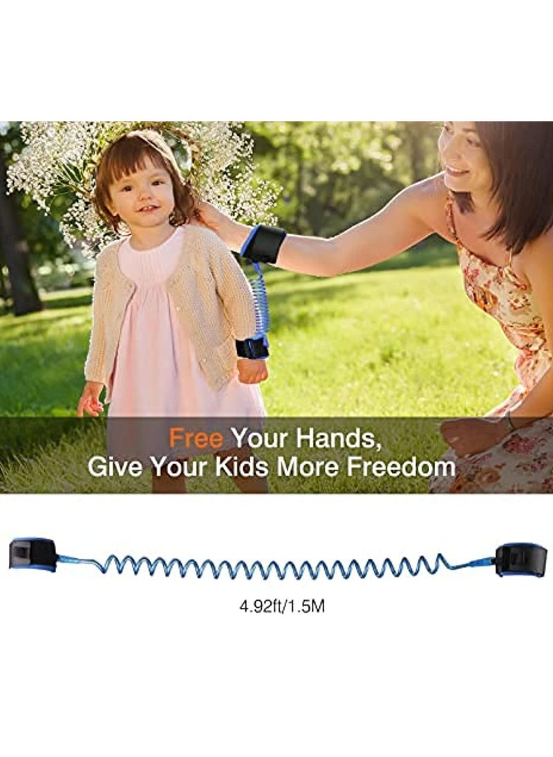 Generic - Anti Lost Wrist Link, Child Outdoor Safety Hook and Loop Wristband Leash Child Safety Harness for Kids and Toddlers, 1.5M Blue - Image 1