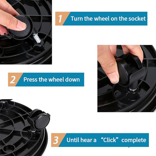 Skelang 2 Pack 11.8" Plant Pallet Caddy Stand with Lock Wheels, Round Flower Pot, Planter Trolley Casters, Moving Plant Pot Saucer - Image 5