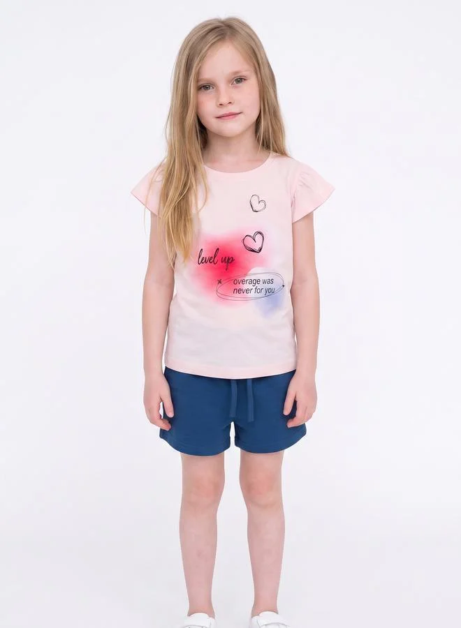 تايك تو Girls Regular Frill Sleeve Graphic T-Shirt By Juniorloom