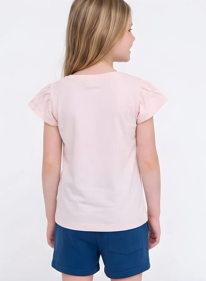 Take Two  Girls Regular Frill Sleeve Graphic T-Shirt By Juniorloom for Women | Best Price UAE