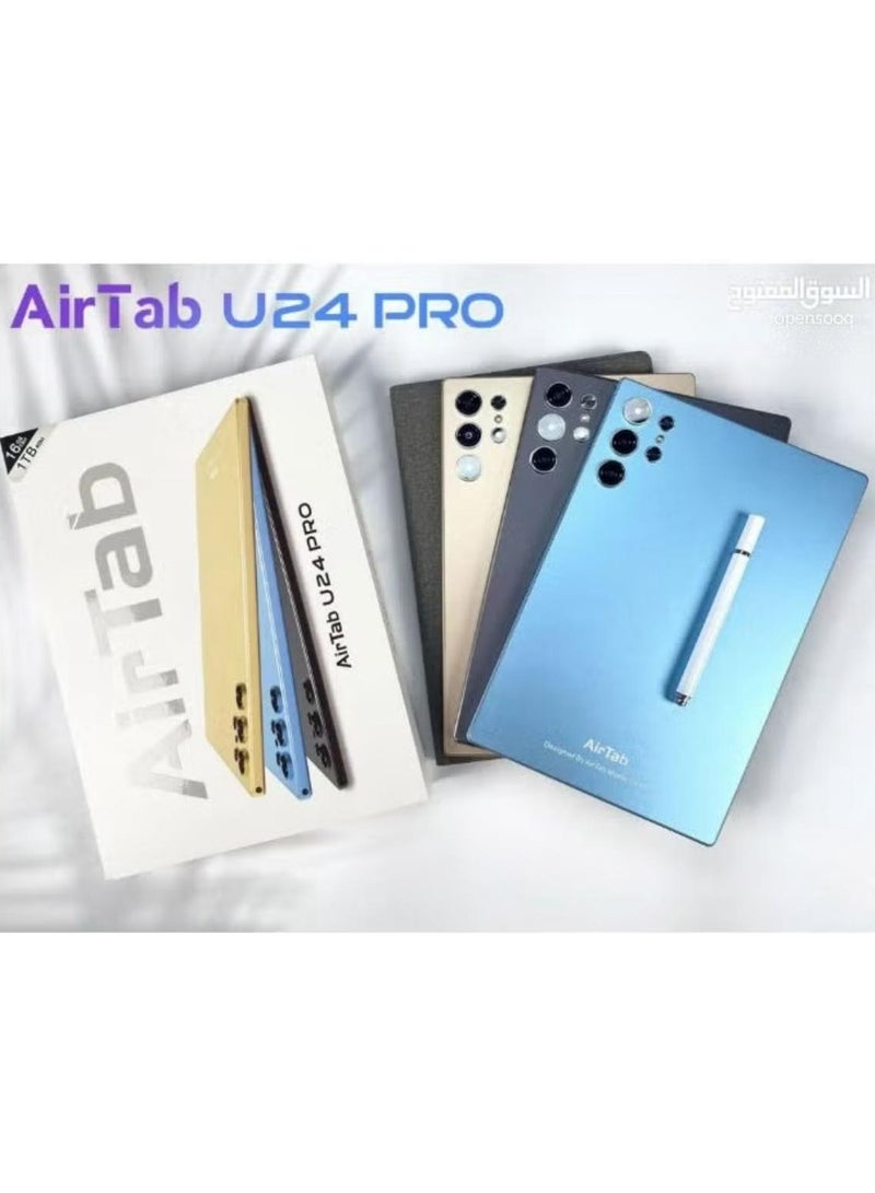 AirTab U24 Pro Smart Tablet 10.1-FHD Inch Display 16GB RAM 1TB ROM – With Arabic Keyboard Blue - Image 2