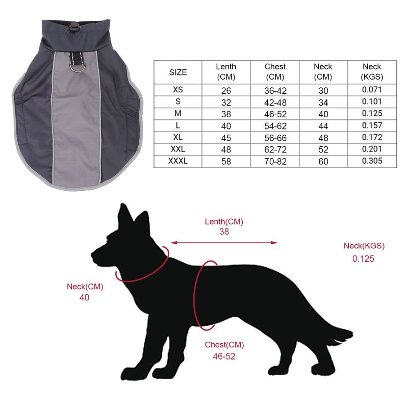 Pet Winter Coat Warm Dog Clothes for Dogs Size (Black) - Image 2