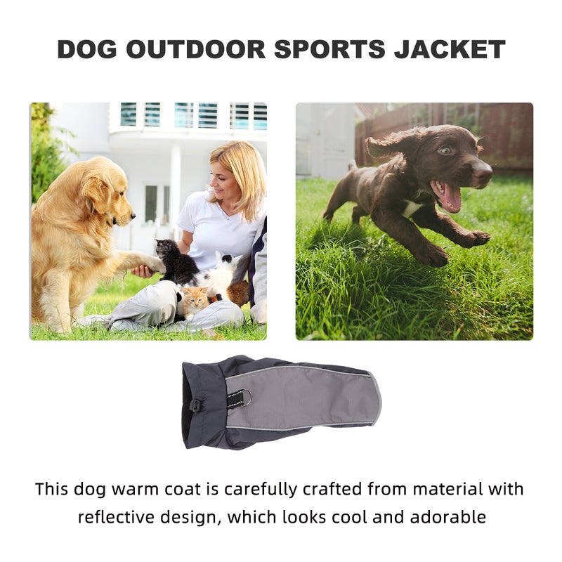 Pet Winter Coat Warm Dog Clothes for Dogs Size (Black) - Image 5