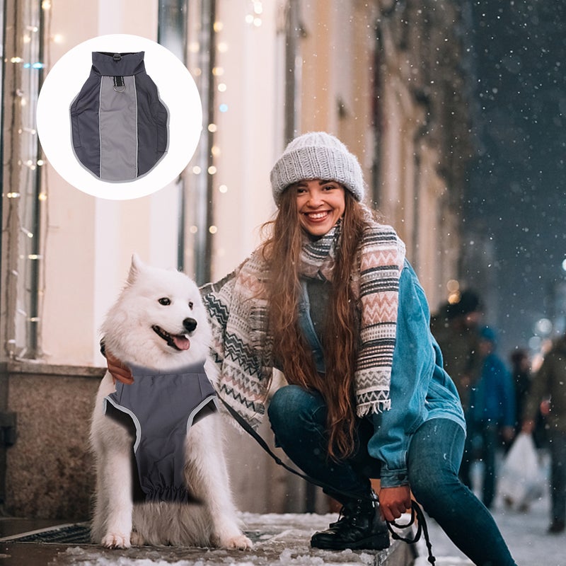 Pet Winter Coat Warm Dog Clothes for Dogs Size (Black) - Image 3