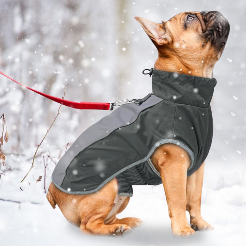 Pet Winter Coat Warm Dog Clothes for Dogs Size (Black) - Image 1