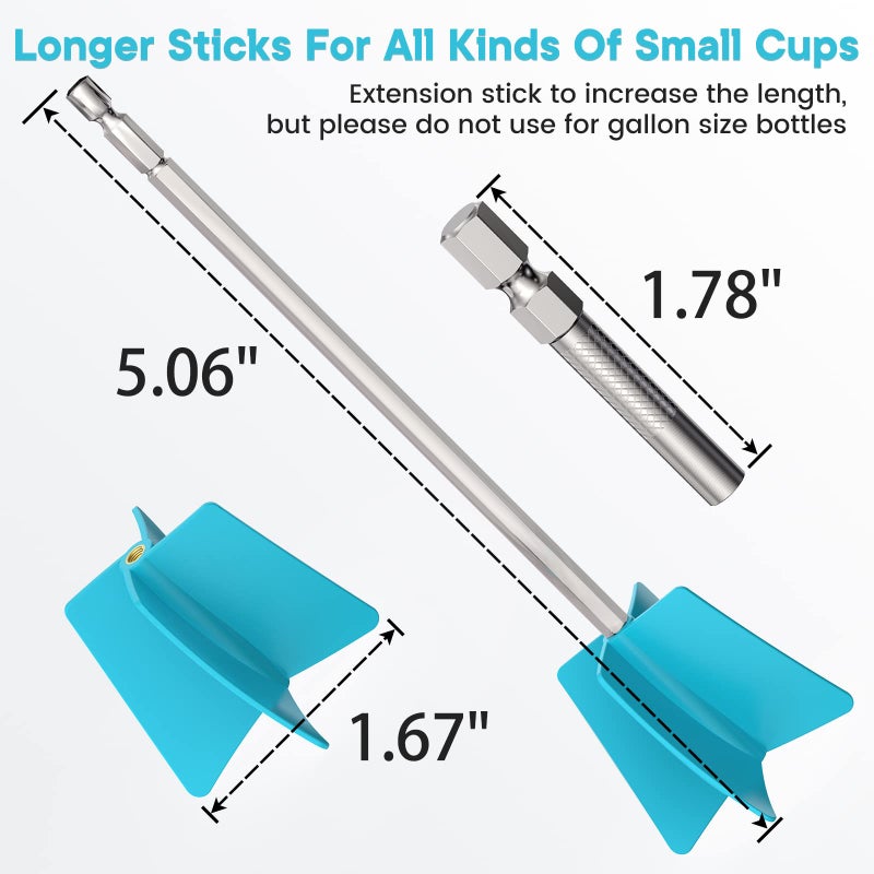 JANCHUN 6 Reusable Long Resin Mixer Paddles Fit for All Drill, Epoxy Mixer Attachment for Powerful Mixing, Multipurpose Paint Mixer Paint Stirrers for Resin, Silicone Mixing, Paint - Image 3