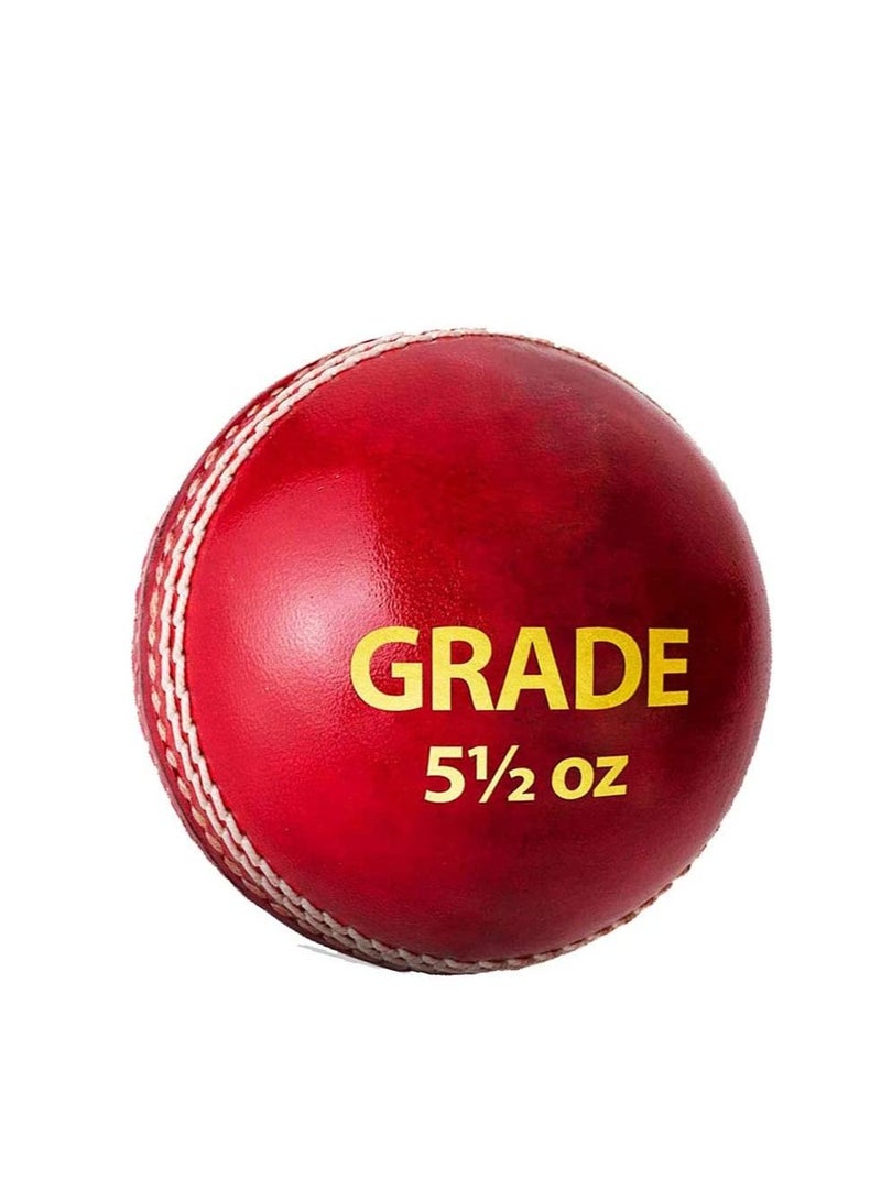 DSC Grade Leather Cricket Ball | Waterproofed Leather Ball | Suitable for Practice Game | Tournament Game | Top Quality Cork| High-Quality Craftsmanship | Reinforced Stitching | Enhanced Grip - Image 1