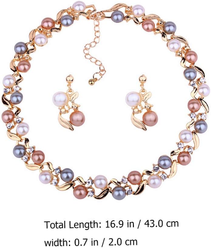 SWIUKPHE Faux Pearl Necklace and Earrings Set - Elegant Fashion Jewelry for Weddings and Special Occasions - Image 5