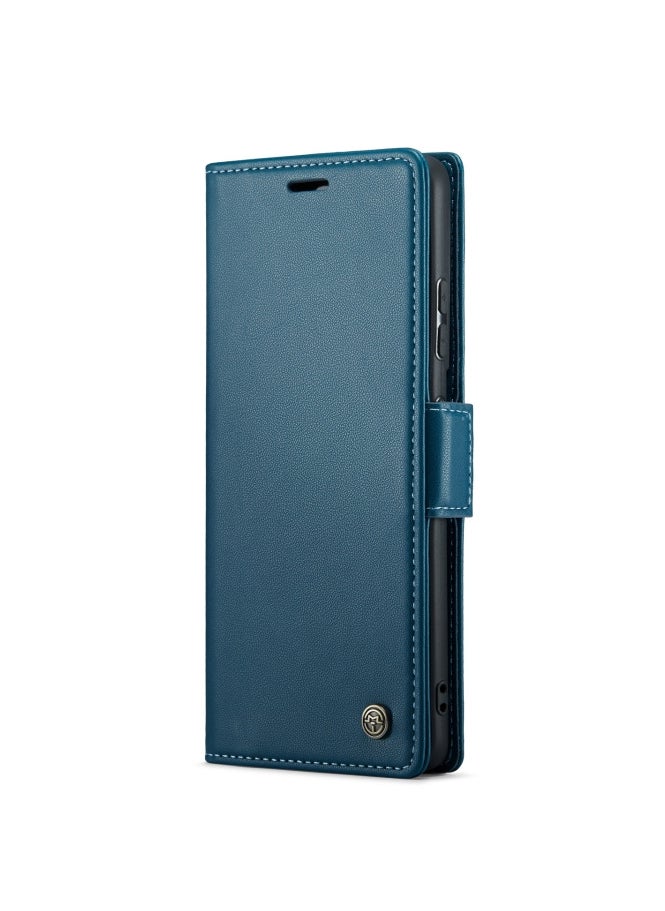 CaseMe Flip Wallet Case For Samsung Galaxy S21 Ultra, [RFID Blocking] PU Leather Wallet Flip Folio Case with Card Holder Kickstand Shockproof Phone Cover (Blue)  - Image 1
