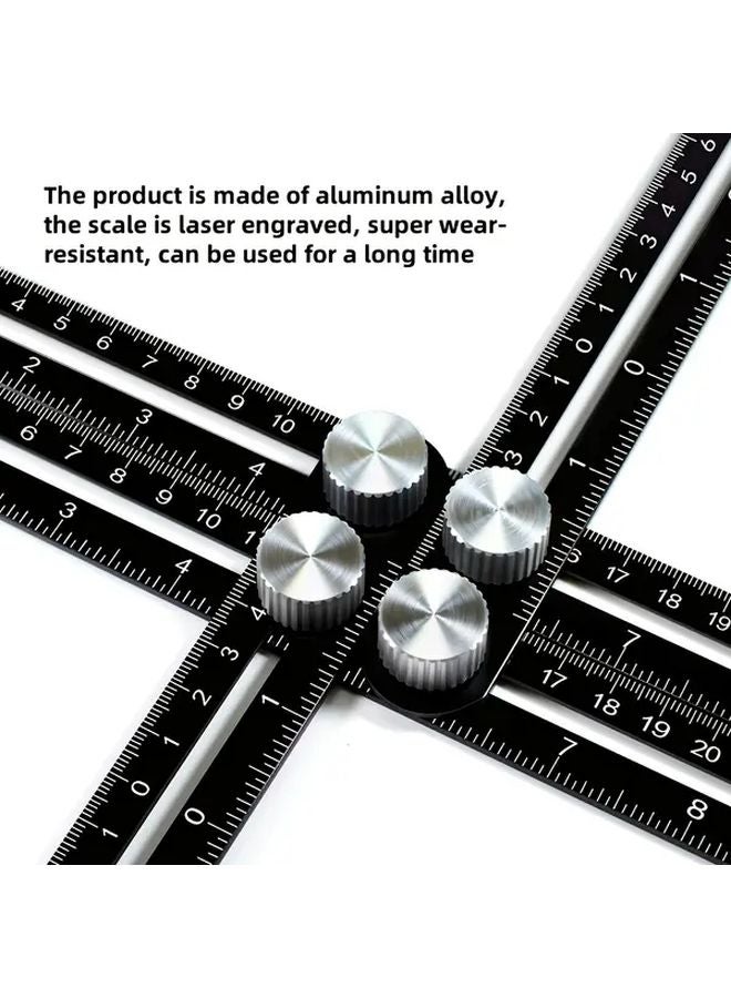 Foldable Aluminum Alloy Angle Ruler Locator Template Tool For Tile Carpentry - Image 2